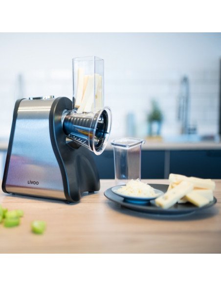 Livoo DOP192 electric grater grating cheese in kitchen lifestyle setting