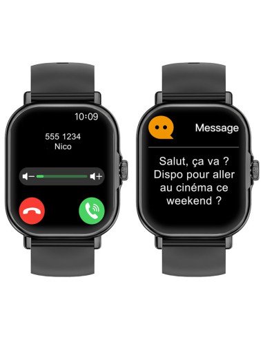 Livoo TEC621 išmanusis laikrodis Bluetooth skambučiai ir žinučių pranešimai