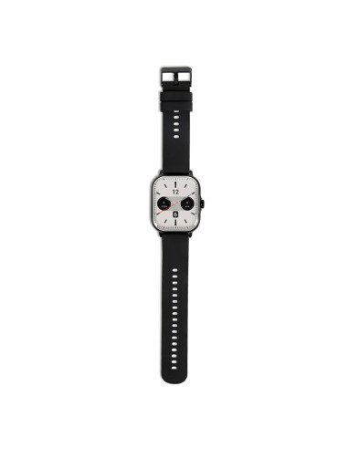Livoo TEC621 smartwatch full length view with black silicone strap