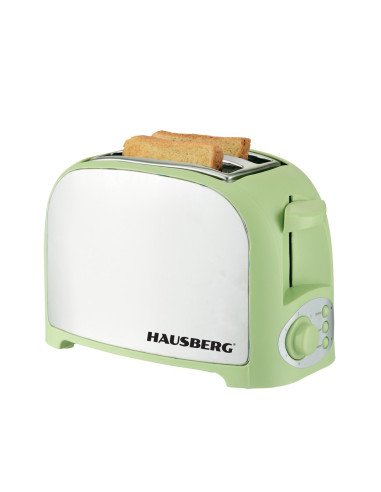 Hausberg HB-190VR skrudintuvas, žalias – 750 W, 2 griežinėliai, 7 skrudinimo lygiai