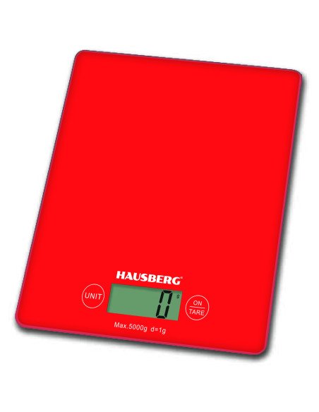 Hausberg HB-6011RS red digital kitchen scale, 5 kg
