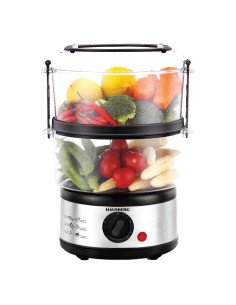 Hausberg HB-1350 2-tier food steamer with stainless-steel base
