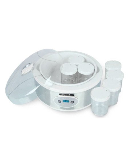 Hausberg HB-2191 yogurt maker with 7 glass jars and digital display