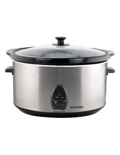 Hausberg HB-1300 slow cooker 3.5L stainless steel with glass lid