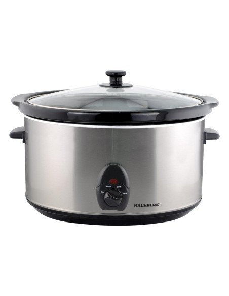 Lėtpuodis Hausberg HB-1300 3,5 L nerūdijančio plieno su stikliniu dangčiu