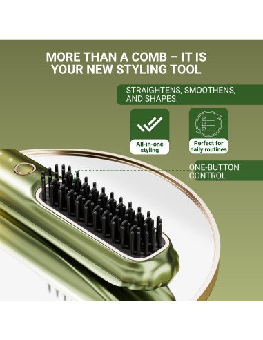 FIT2 straightening brush with one-button control to straighten, smooth and shape