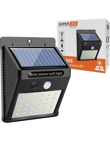 SuperLED VENUS solar wall light packaging