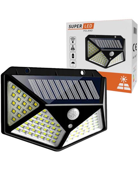 SuperLED MARS solar wall light with LED panels lit