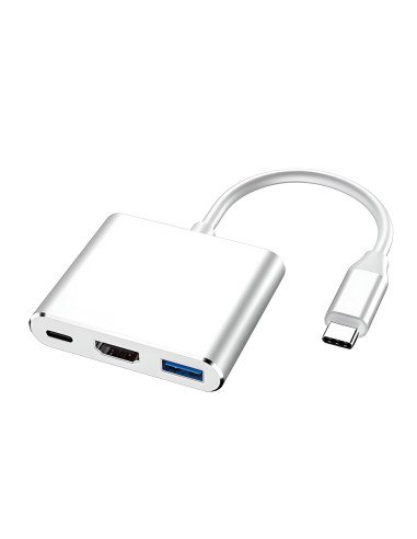 USB-C šakotuvas, aliuminio korpusas iš arti