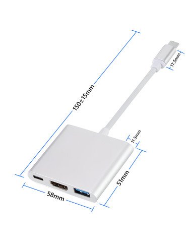 USB-C 4K HDMI adapteris su pakuote
