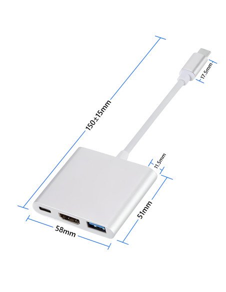 USB-C 4K HDMI adapteris su pakuote