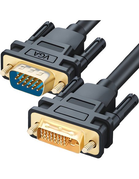 Kabelis DVI-I 24+5 – VGA 1,4 m juodas