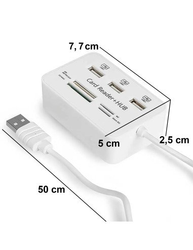 USB šakotuvas kortelių skaitytuvas su pakuote
