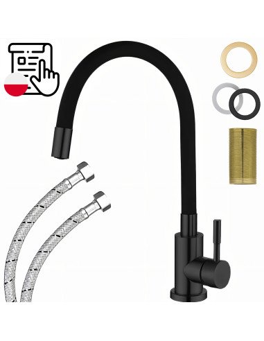 Kitchen mixer tap with mounting parts