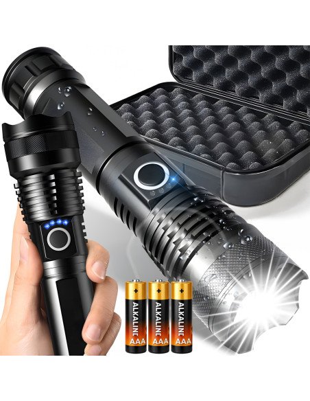 Tactical LED flashlight XHP90 with zoom