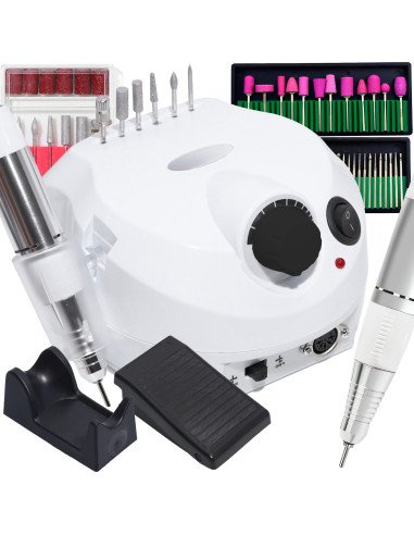 Electric nail drill 65W with handpiece and pedal