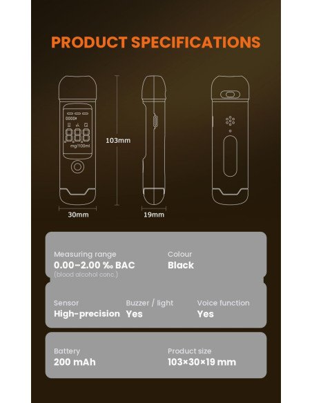 Alkotesteris FIT2 HM1000 – specifikacijos
