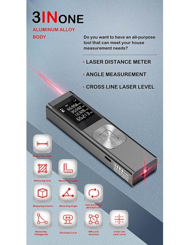 FIT2 S3B Laser Distance Meter 3-in-1, 40 m – 2