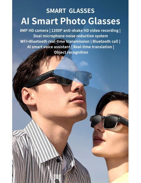 FIT2 AI Smart Sunglasses with Camera