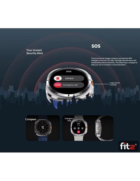 Išmanusis laikrodis FIT2 HD8 Ultra, juodas