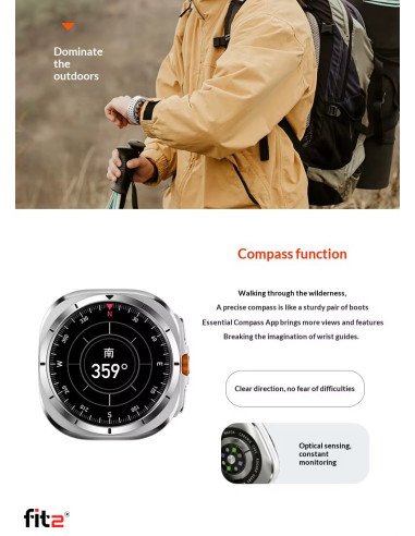 Išmanusis laikrodis FIT2 HD8 Ultra, juodas