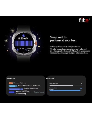 Išmanusis laikrodis FIT2 HD8 Ultra, juodas