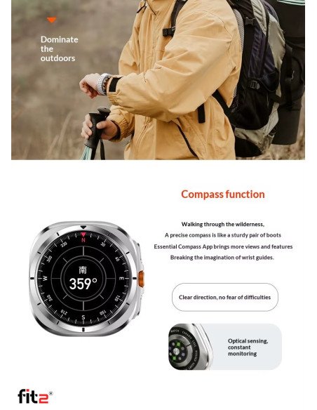 Išmanusis laikrodis FIT2 HD8 Ultra, mėlynas