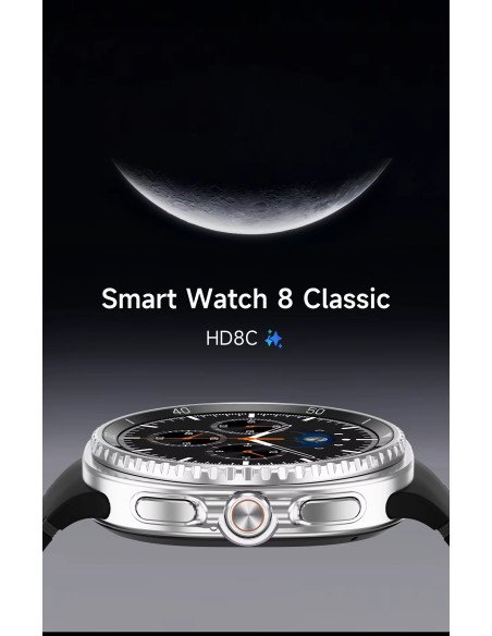 Išmanusis laikrodis FIT2 HD8C Classic, sidabrinis