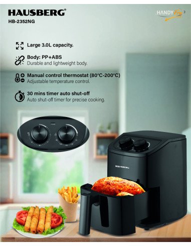 Oro gruzdintuvė Hausberg HB-2352NG 3L, 1200 W | fit2.shop