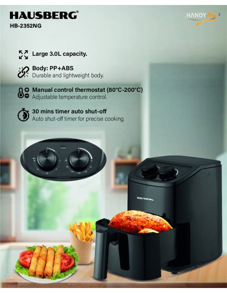Oro gruzdintuvė Hausberg HB-2352NG 3L, 1200 W | fit2.shop