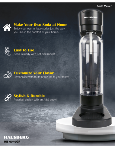 Hausberg HB-6040GR Soda Maker 1L, Sparkling Water | fit2.shop