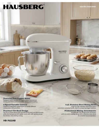 Hausberg HB-7622AB Stand Mixer 6.5L