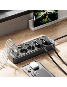 Ilgintuvas Pantherise 4 lizdai su USB - 1 2