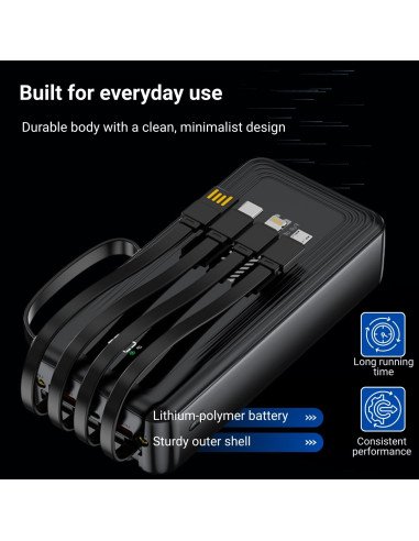 FIT2 DX503 isorine baterija 30000 mAh 22.5W greitas ikrovimas 8