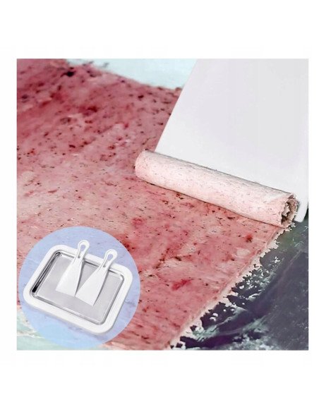 Rolled ice cream freeze plate and spatulas