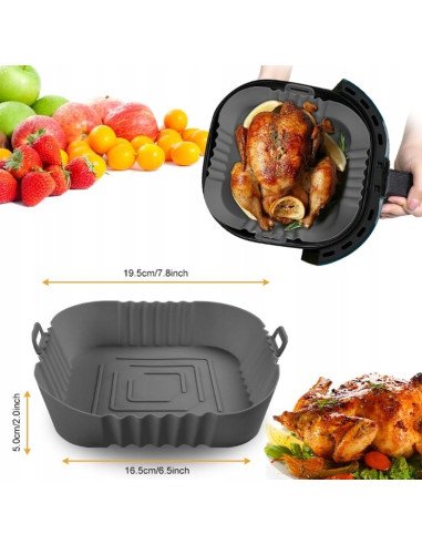 Silicone air fryer basket liner reusable XL