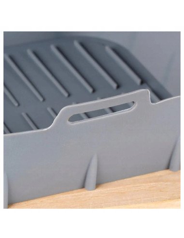 Food cooked in the silicone air fryer liner