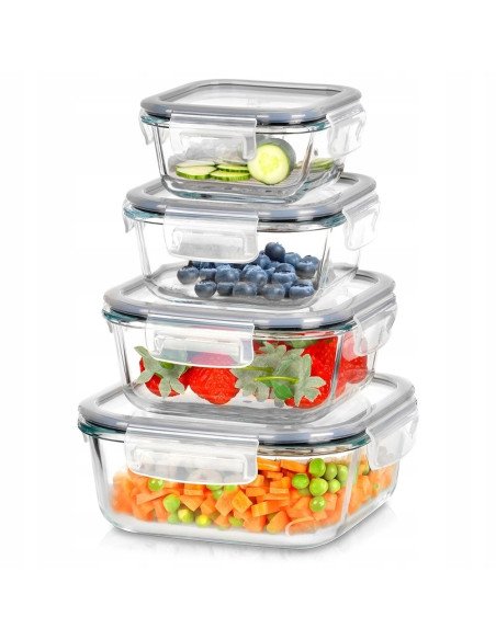 Glass food storage containers set 4 pieces