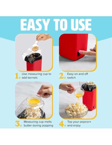 Simple to use, one switch and a measuring cup