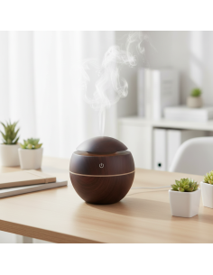 FIT2 JF213 dark wood-grain air humidifier and aroma diffuser on a desk