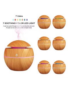 FIT2 JF213 dark wood-grain air humidifier and aroma diffuser on a desk 2