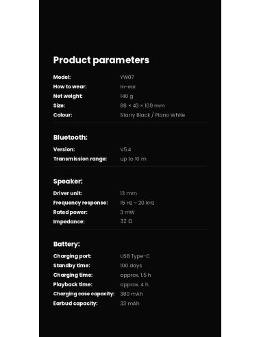 FIT2 YW07 Wireless Earbuds with Touchscreen Case | Bluetooth 5.4 | fit2.shop