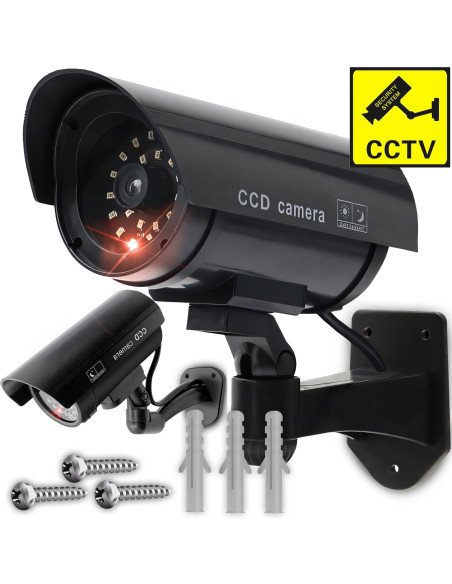 Dummy outdoor wall camera with flashing IR LED