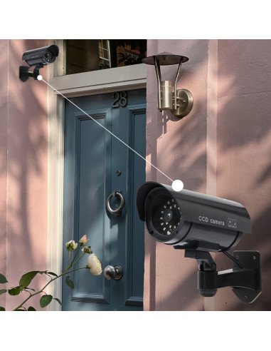 Dummy outdoor wall camera with flashing IR LED