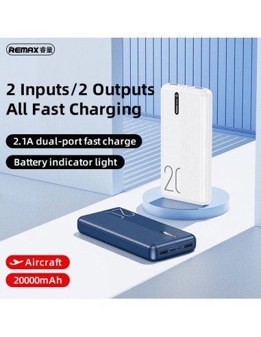 Išorinė baterija (Powerbank) REMAX RPP-296 20000mAh 2.4A 2×USB, juoda — vaizdas 7