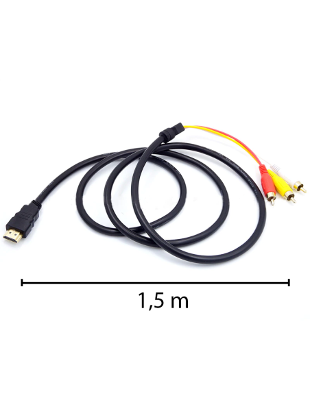 Adapterinis laidas HDMI - 3xRCA, 1,5 m