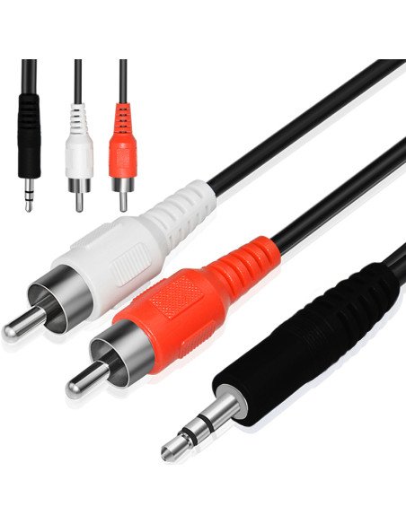 AUX laidas mini jack 3,5 mm - 2xRCA, 1,5 m