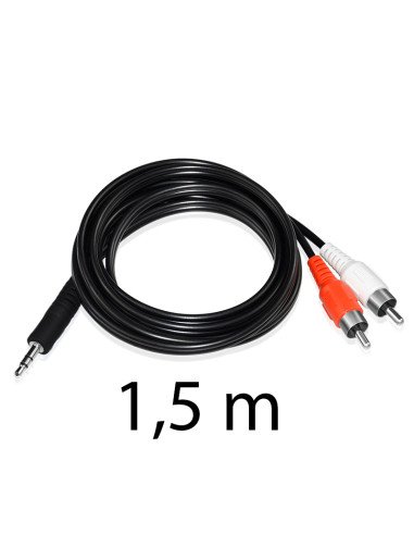 AUX laidas mini jack 3,5 mm - 2xRCA, 1,5 m