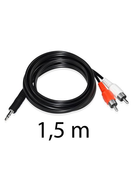 AUX laidas mini jack 3,5 mm - 2xRCA, 1,5 m
