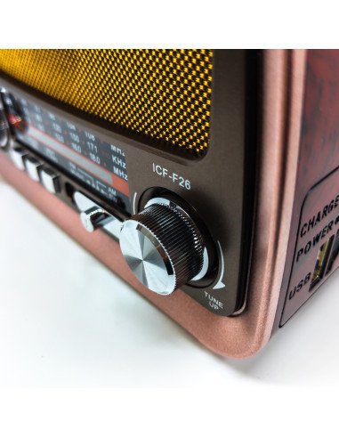 Nešiojamas retro radijas AM/FM/SW, Bluetooth, USB, SD